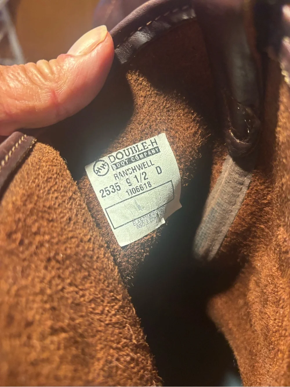 Double H Brown Leather Men's Pull-On Work Boots size9.5